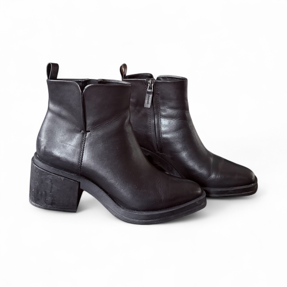 Franco Sarto Black Leather Ankle Booties